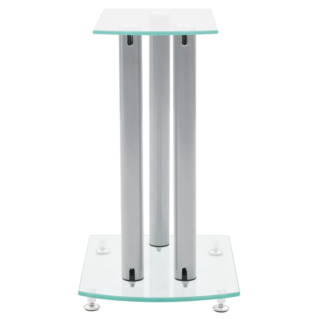 Aluminum Speaker Stands Transparent Safety Glass 2pcs